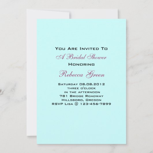 Blauwe Eiffeltoren Parijs bruids theefeest Kaart (Achterkant)