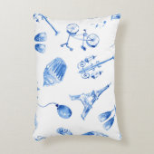 Blauwe Eiffeltoren Paris Waterverf Kunst Accent Kussen (Voorkant(Verticaal))