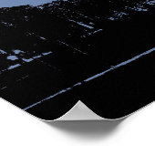 Blauwe Eiffeltoren Poster (Hoek)