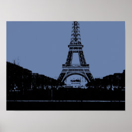 Blauwe Eiffeltoren Poster