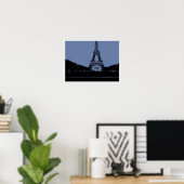 Blauwe Eiffeltoren Poster (Thuiskantoor)
