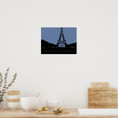 Blauwe Eiffeltoren Poster (Keuken)