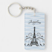 Blauwe Eiffeltoren Vlaanderen Sleutelhanger (Voorkant)