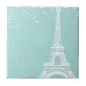 Blauwe Eiffeltower keramische tegels Tegeltje (Voorkant)