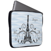 Blauwe Eiffeltower - Vledige laptophoes Laptop Sleeve (Voorkant Rechts)