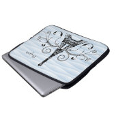 Blauwe Eiffeltower - Vledige laptophoes Laptop Sleeve (Voorkant onderkant)