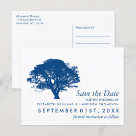 Blauwe eik boom, rustiek & minimalistisch Bewaar d Briefkaart