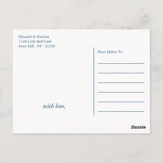 Blauwe eik boom, rustiek & minimalistisch Bewaar d Briefkaart (Achterkant)