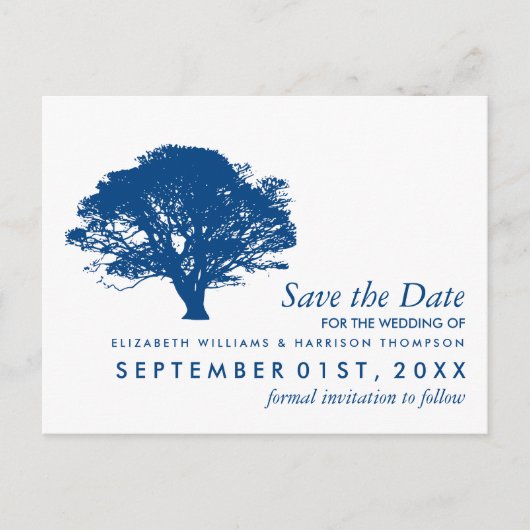 Blauwe eik boom, rustiek & minimalistisch Bewaar d Briefkaart (Voorkant)