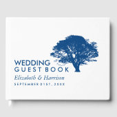 Blauwe eik boom, rustiek & minimalistisch gastenboek (Voorkant)