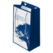 Blauwe eik boom, rustieke & minimalistische bruilo klein cadeauzakje (Voorkant Gekanteld)