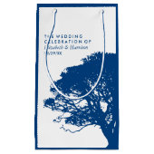 Blauwe eik boom, rustieke & minimalistische bruilo klein cadeauzakje (Voorkant)