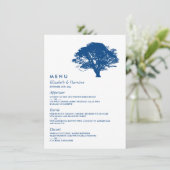 Blauwe eik boom, rustieke & minimalistische bruilo menu (Staand voorkant)