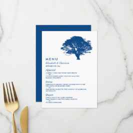 Blauwe eik boom, rustieke & minimalistische bruilo menu