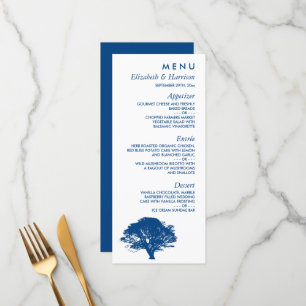 Blauwe eik boom, rustieke & minimalistische bruilo menu