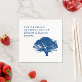 Blauwe eik boom, rustieke & minimalistische bruilo servet (Insitu)