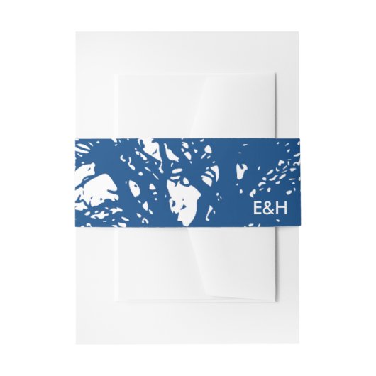 Blauwe eik boom, rustieke & minimalistische bruilo uitnodigingen wikkel (Voorkant Voorbeeld)