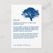 Blauwe eik boom, rustieke/minimalistische bruiloft informatiekaartje (Voorkant)