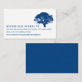 Blauwe eik boom, rustieke & minimalistische websit informatiekaartje