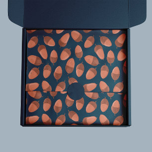 Blauwe eikel patroon tissuepapier