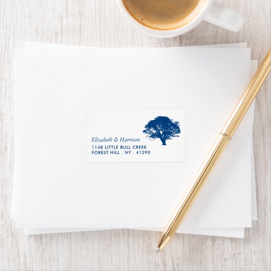 Blauwe Eikenboom, Rustieke & Minimalistische Trouw Etiket (Insitu)