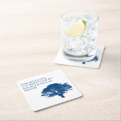 Blauwe Eikenboom, Rustieke & Minimalistische Trouw Kartonnen Onderzetters (Insitu)