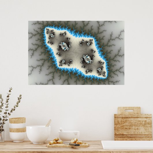 Blauwe eilanden - Fractal Poster (Keuken)