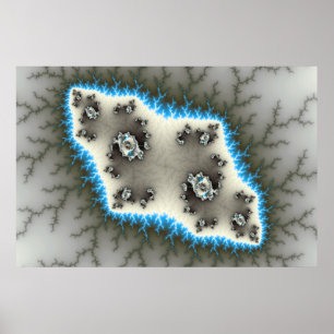 Blauwe eilanden - Fractal Poster