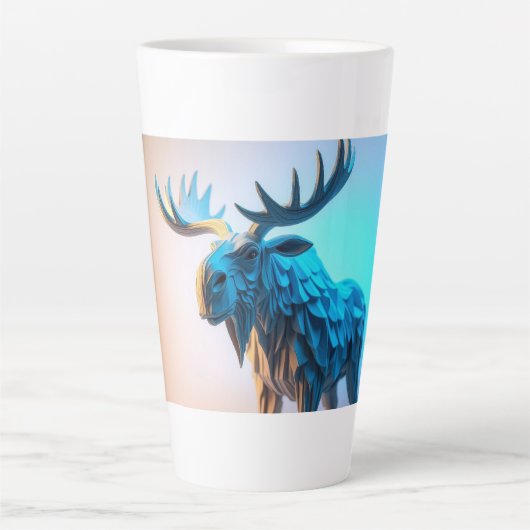 Blauwe Eland Majesteit Latte Mok (Voorkant)