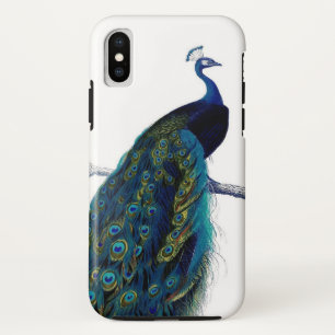 blauwe elegant kleurrijke koninklijke koningsvoge iPhone x hoesje
