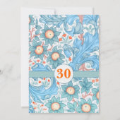 blauwe elegant uitnodigingen voor 30e trouwdag (Achterkant)