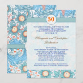 blauwe elegant uitnodigingen voor 30e trouwdag (Voorkant / Achterkant)