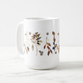 Blauwe Elegant Waterverf Floral Koffiemok (Voorkant links)
