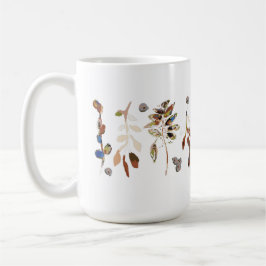 Blauwe Elegant Waterverf Floral Koffiemok