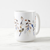 Blauwe Elegant Waterverf Floral Koffiemok (Voorkant rechts)