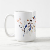 Blauwe Elegant Waterverf Floral Koffiemok (Links)