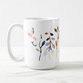 Blauwe Elegant Waterverf Floral Koffiemok