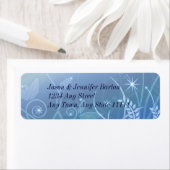 Blauwe Elegante Adreslabels met Sterren Etiket (Insitu)