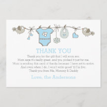 Blauwe elegante babyjongenskleding bedankt je BABY