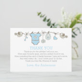 Blauwe elegante babyjongenskleding bedankt je BABY (Staand voorkant)