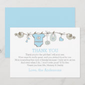 Blauwe elegante babyjongenskleding bedankt je BABY (Voorkant / Achterkant)