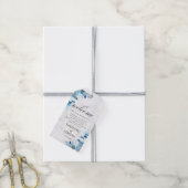 Blauwe Elegante bloem zomer bruiloft Cadeaulabel (Met Touw)