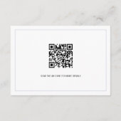 Blauwe elegante bloemenkam monogram bruiloft detai informatiekaartje (Achterkant)