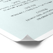 Blauwe elegante bruiloft. Eenvoudige drink bar Poster (Hoek)