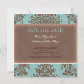 Blauwe elegante damp slaat de datum op save the date (Voorkant)