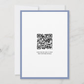 Blauwe elegante  floral lijst QR code bruiloft Kaart (Achterkant)