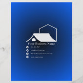 Blauwe Elegante Flyer Voor Makelaars (Achterkant)