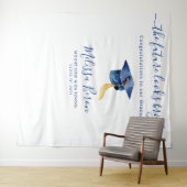 Blauwe elegante foto-achtergrond voor foto's wandkleed (In Situ (horizontaal))