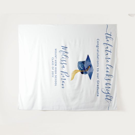 Blauwe elegante foto-achtergrond voor foto's wandkleed (Voorkant (horizontaal))