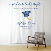 Blauwe elegante foto-achtergrond voor foto's wandkleed (In situ)